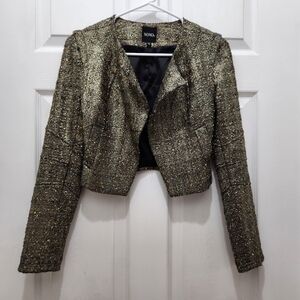 XOXO Cropped Metallic Gold Blazer